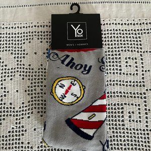 NEW with tags YoSox grey, red, navy, white & yellow socks men’s size 7-12 rare
